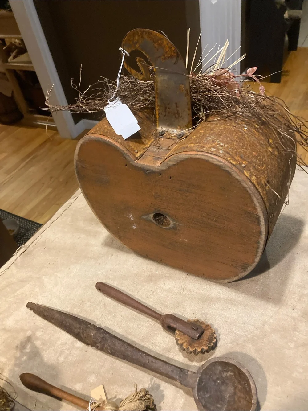 Rustic Wooden Pumpkin Centerpiece with Star Cutout - Brown